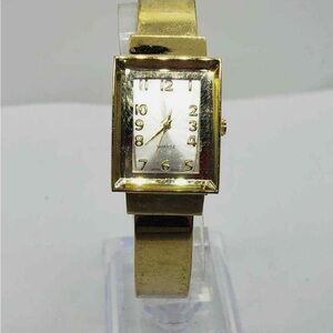 Gold Women's Quartz Crystal Bangle Watch